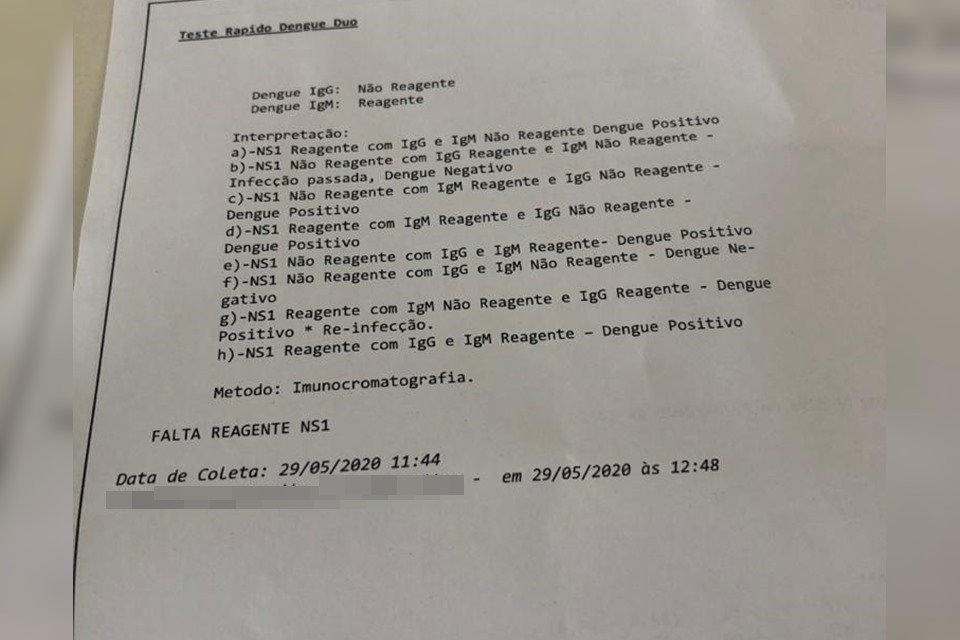 Teste de dengue reprodução