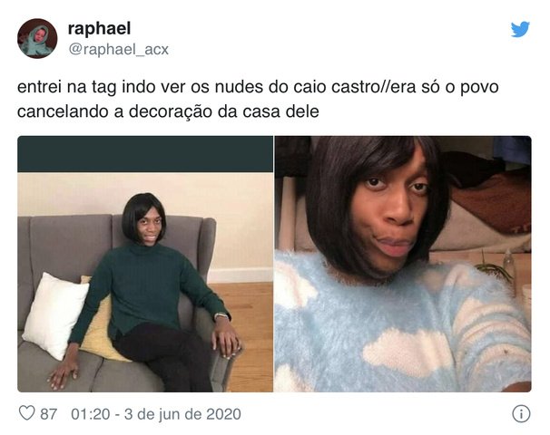 post do twitter sobre caio castro