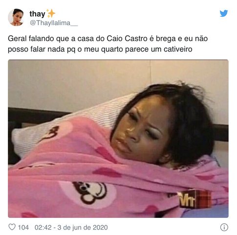 post do twitter sobre caio castro