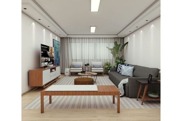 sala de estar com boa circulação