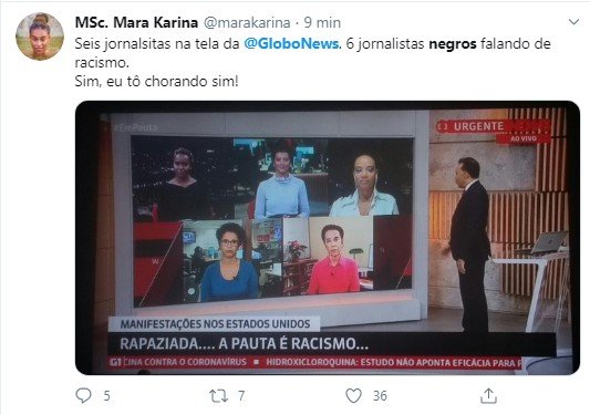 Tweet sobre GloboNews