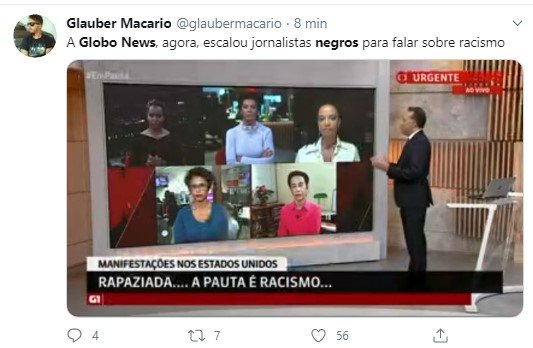 Tweet sobre GloboNews