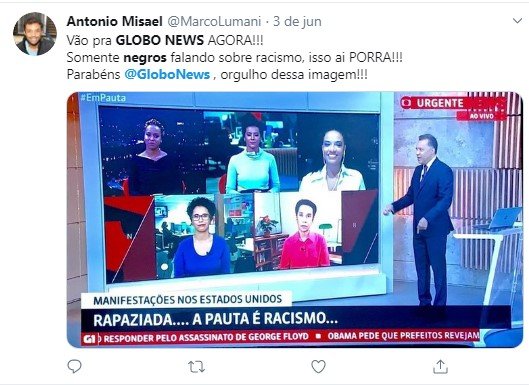 Tweet sobre GloboNews