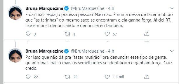 Tweet de Bruna Marquezine