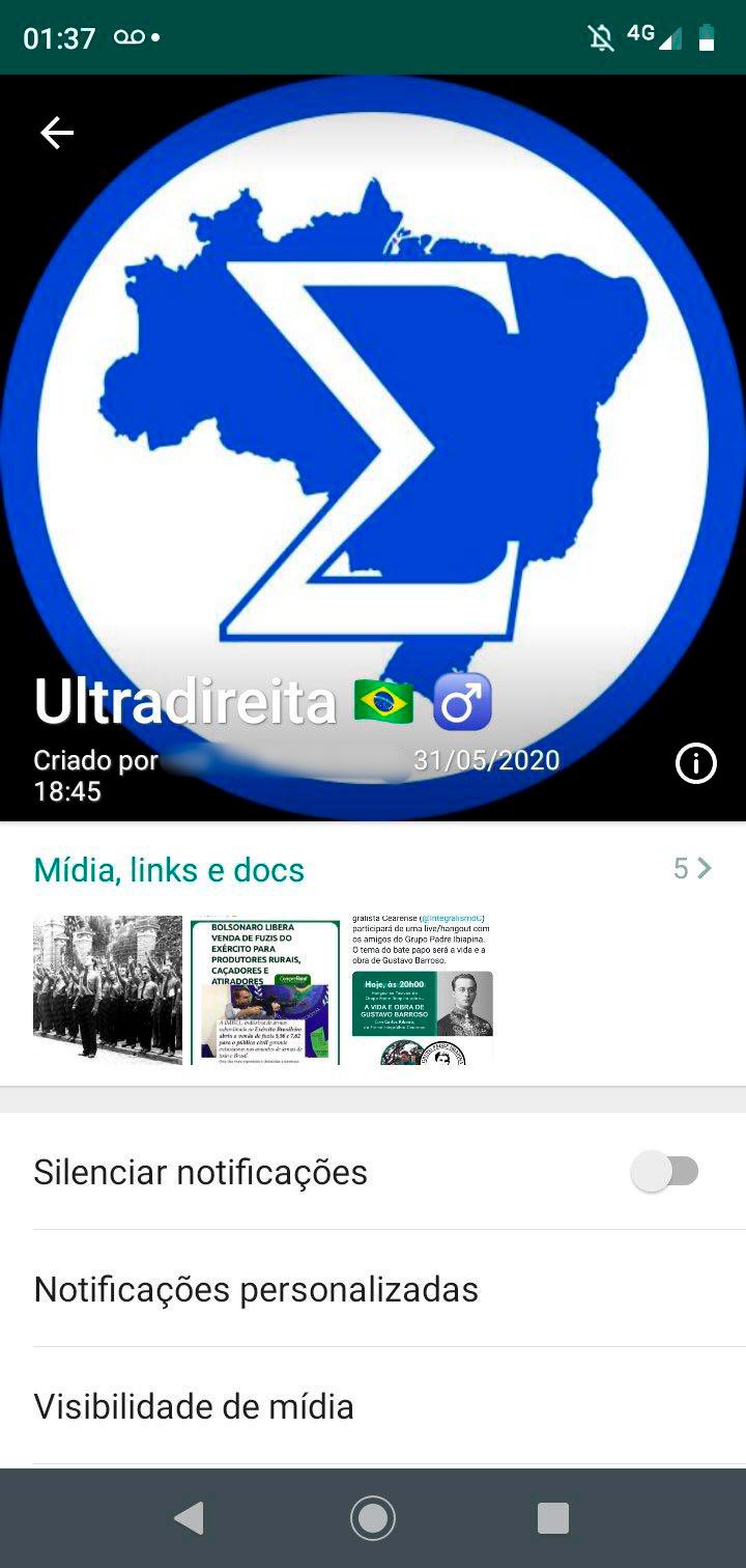 Print grupo de ultradireita e fascista