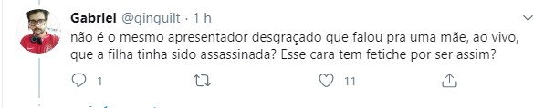 Comentário do Twitter sobre Cidade Alerta