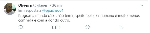 Comentário do Twitter sobre Cidade Alerta