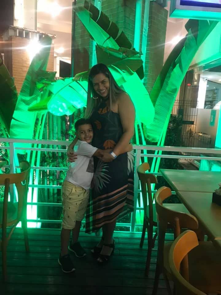 Erica e o filho Davi