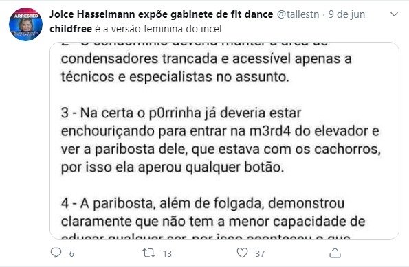 Post em rede social ligado ao movimento childfree
