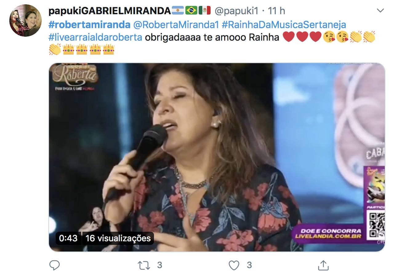 twitter Roberta miranda