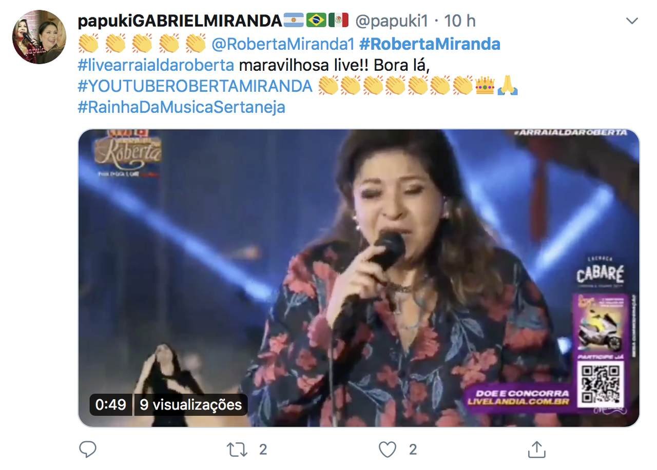 twitter Roberta miranda