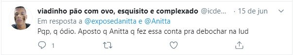 Tweet sobre exposed Anitta