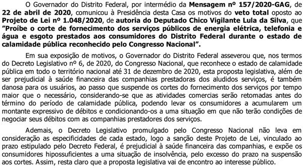 Extrato parecer CCJ CLDF