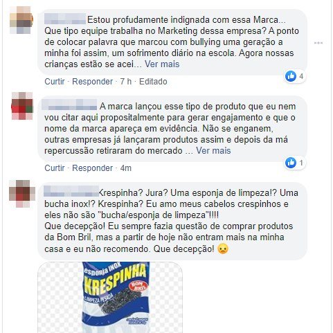 Comentários de seguidores sobre a Krespinha