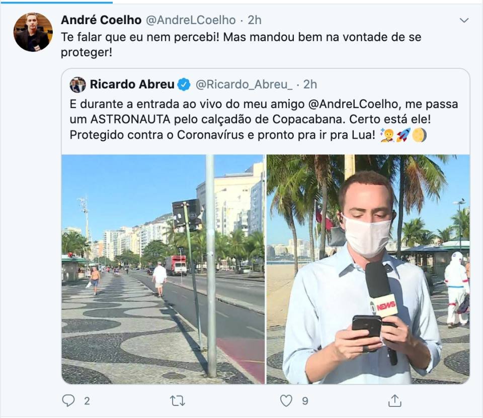 print de repórter da globo news ao vivo