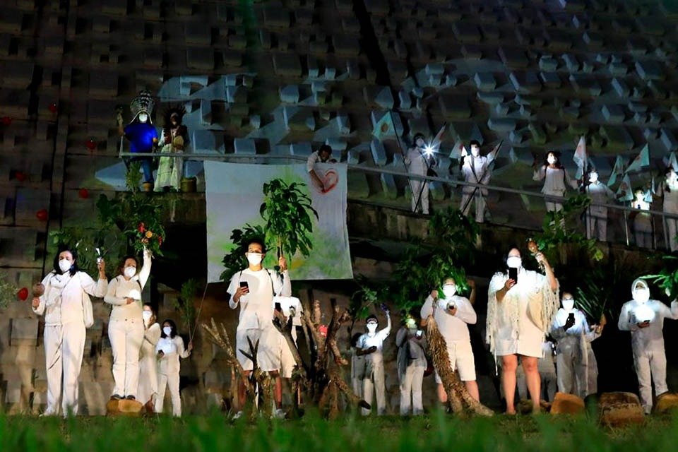 Ato em homenagem às vítimas da Covid-19