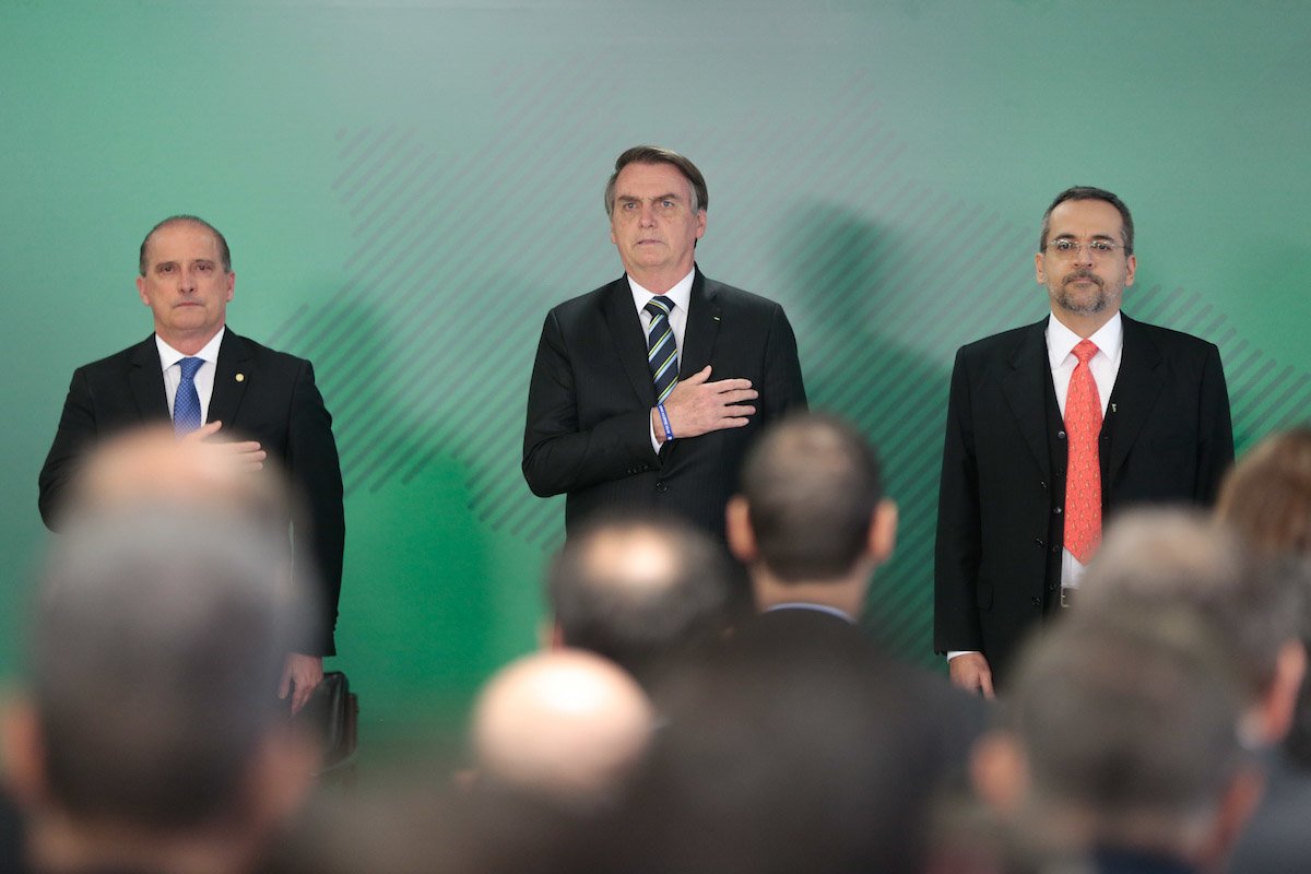 Cerimônia de Posse do Ministro de Estado da Educação, Abraham Bragança de Vasconcellos Weintraub e o presidente Bolsonaro Onyx Abraham Weintraub