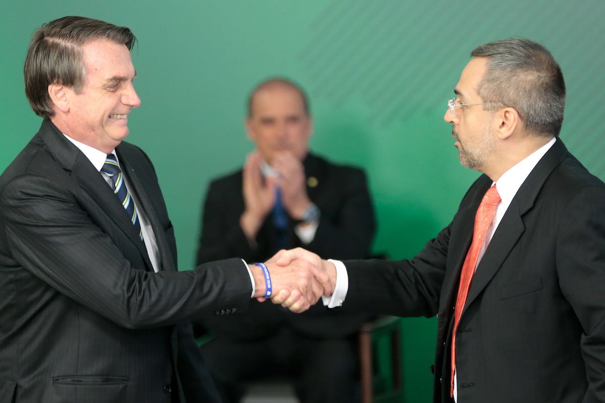 Cerimônia de Posse do Ministro de Estado da Educação, Abraham Bragança de Vasconcellos Weintraub e o presidente Bolsonaro