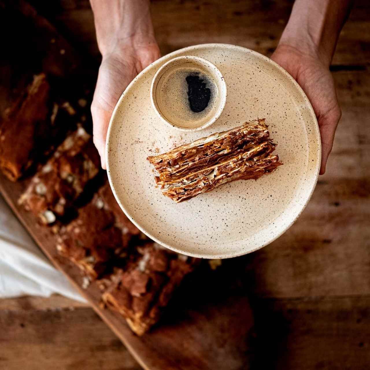 Cafe e doces, vistos de cima