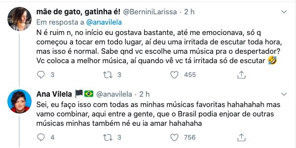 post de ana vilela no twitter