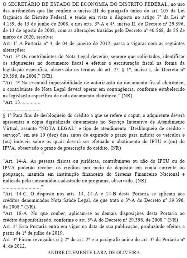 Extrato DODF 29/06/2020