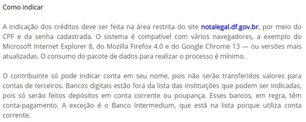 Extrato site Nota Legal