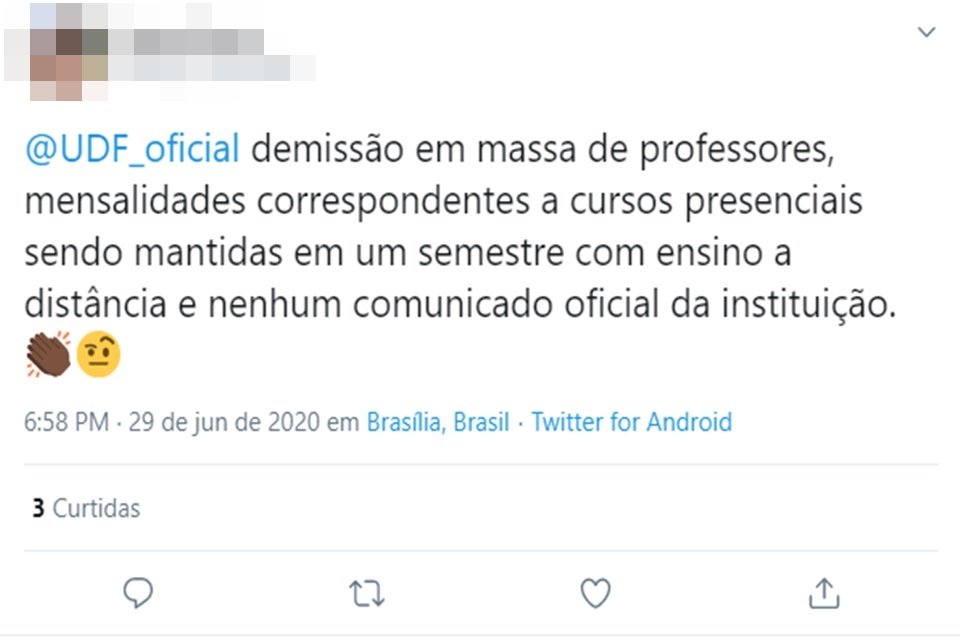 Reprodução de tweet