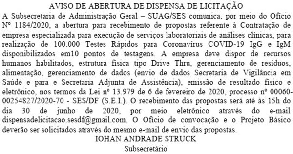 Extrato DODF 26/06/2020