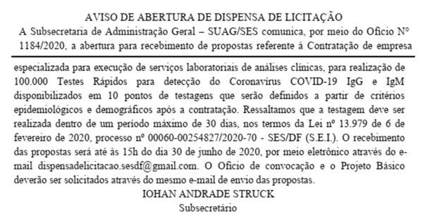 Extrato DODF 30/06/2020