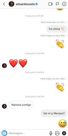Eduardo Costa pede blogueira em namoro