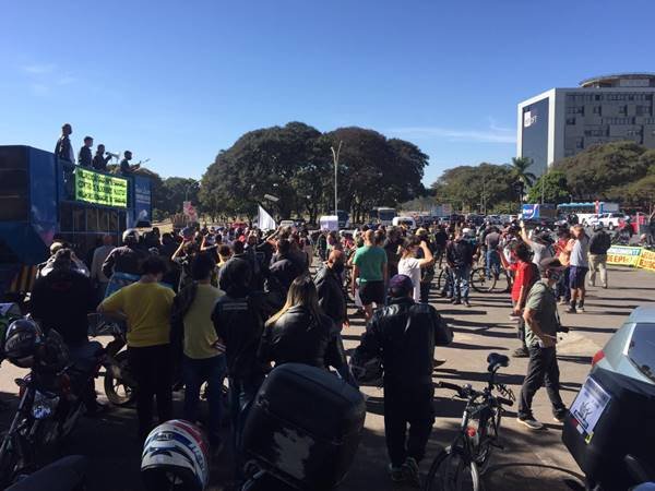 Manifestação de entregadores de aplicativos do DF