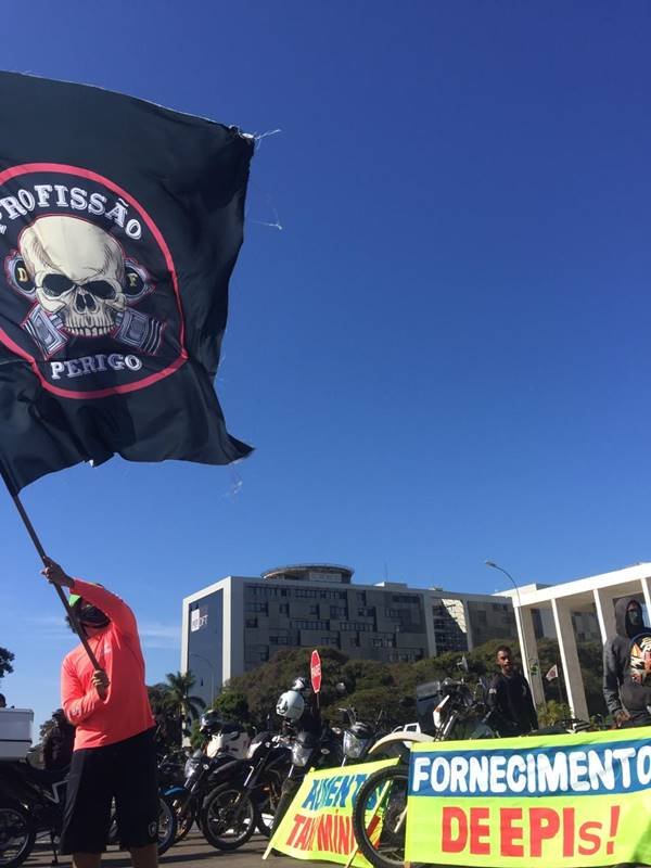 Manifestação de entregadores de aplicativos do DF