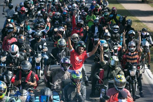 Manifestação de entregadores de aplicativos do DF