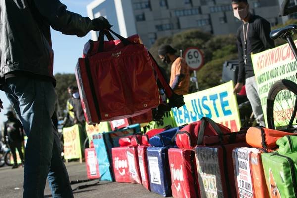 Manifestação de entregadores de aplicativos do DF