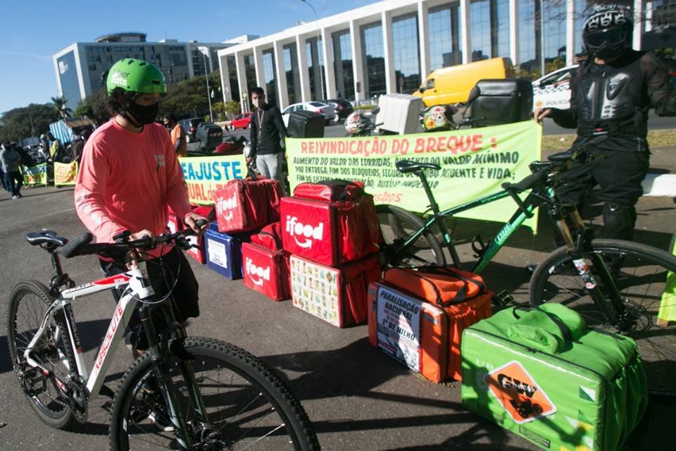 Manifestação de entregadores de aplicativos do DF