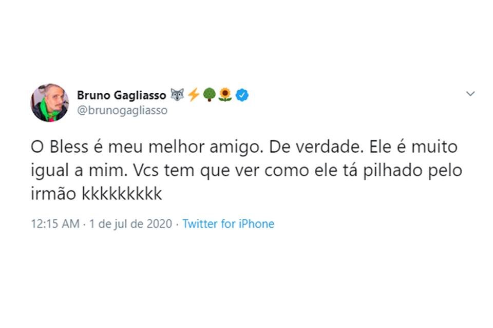 Tuíte de Bruno Gagliasso