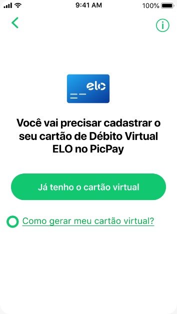 Cadastre seu cartão de débito virtual ELO