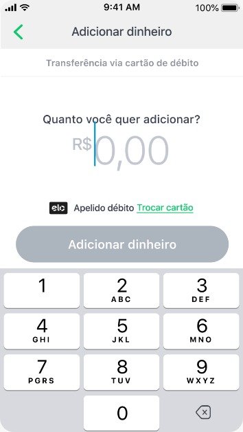 Selecione o valor que você deseja transferir