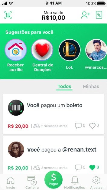 Abra o app e clique na sua carteira