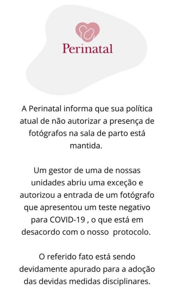 comunicado maternidade