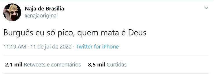 Tweet Naja de Brasília