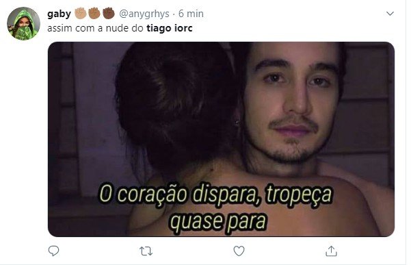 Tweet sobre nude de Tiago Iorc