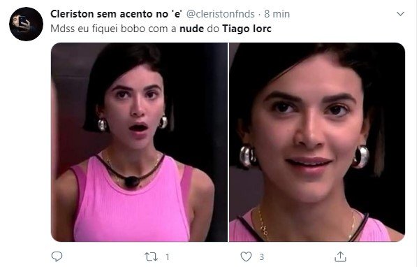 Tweet sobre nude de Tiago Iorc