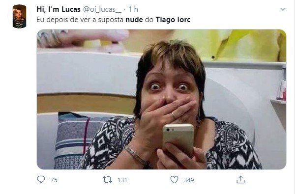 Tweet sobre nude de Tiago Iorc