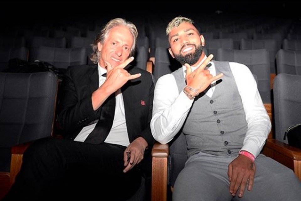 Jorge Jesus e atacante Gabigol juntos
