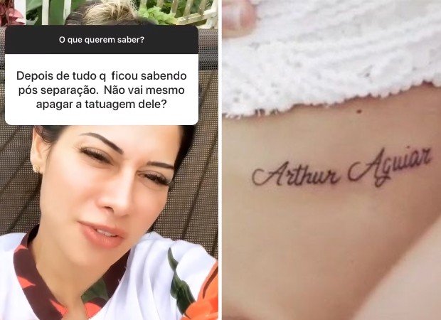 Mayra Cardi fala sobre apagar tatuagem com nome de Arthur Aguiar