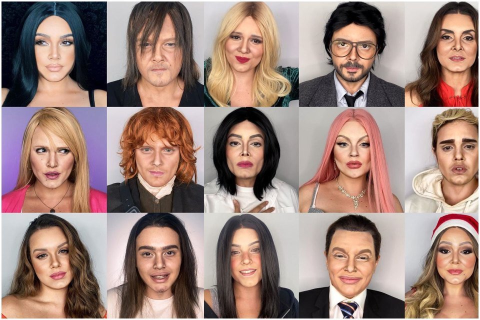 Com maquiagem artística, russa se transforma em personagens famosos, Beleza