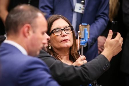 Bia Kicis no plenário da Câmara