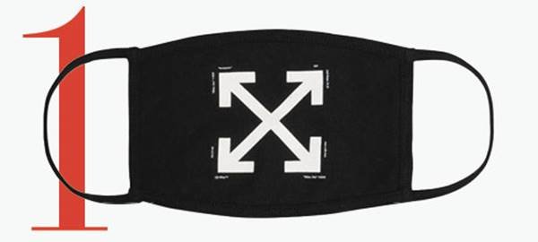 máscara facial Off-White com estampa de setas cruzadas