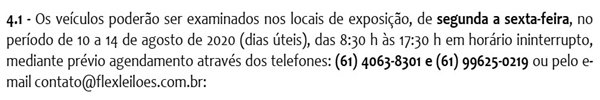 Extrato Edital Leilão 03/20 Detran-DF